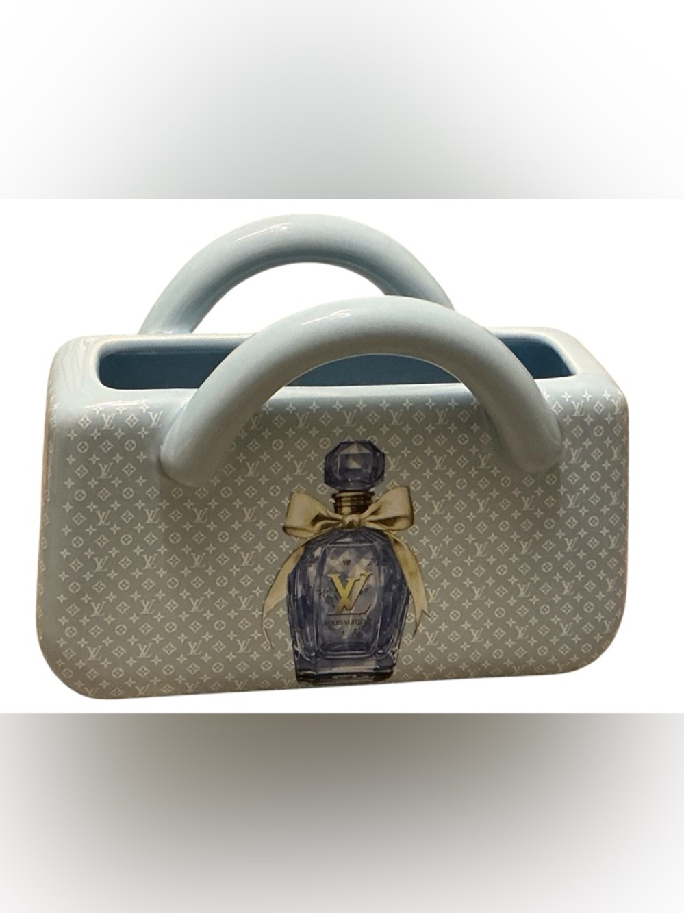 LV Perfume Purse Ceramic Figurine